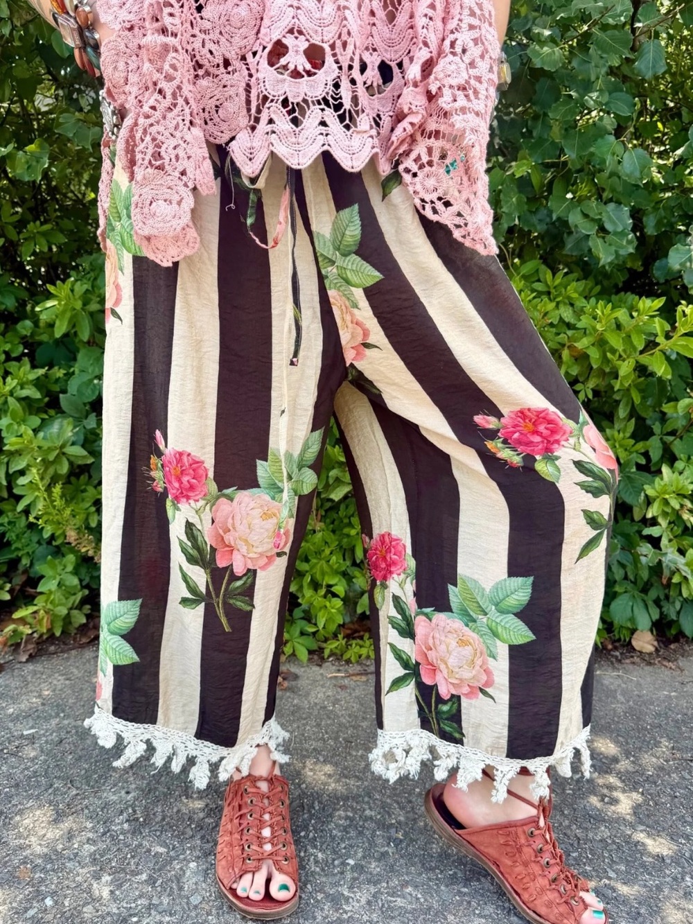 🔥BRAND NEW Wild Stillness Bloomers, Jaded Gypsy, Black&White striped, SILK, lace - Picture 2 of 3